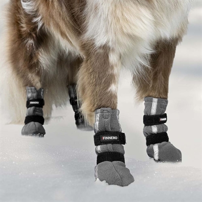 Finnero Halla Reflective Hundesko 4 Stk GRÅ